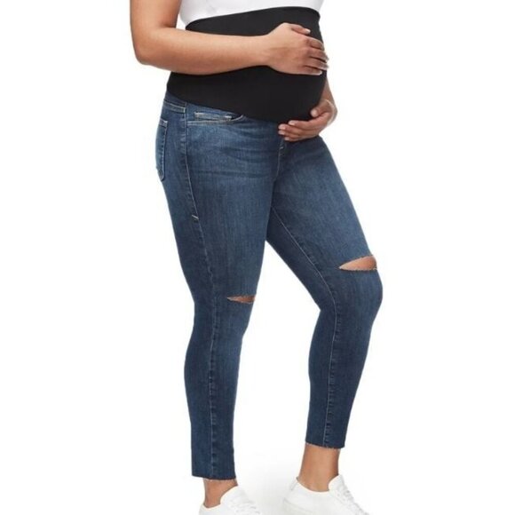 Good American The Home Stretch Crop Jeans Denim Pants Women Size 6 NWT Maternity